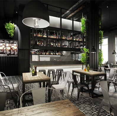 Wnętrza restauracji Jaffa Bar & Market we Wrocławiu