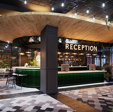 Wnętrza hotelu CHOCOlLATE w Budapeszcie
